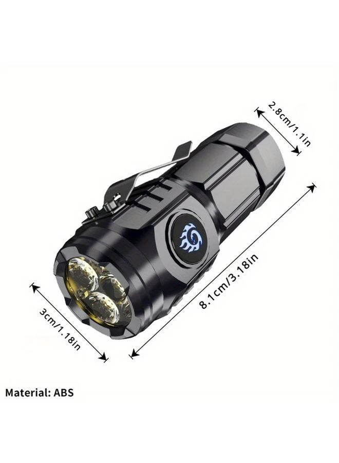 Silvery Super Bright Rechargeable Mini Flashlight Portable Strong Light - Image 3