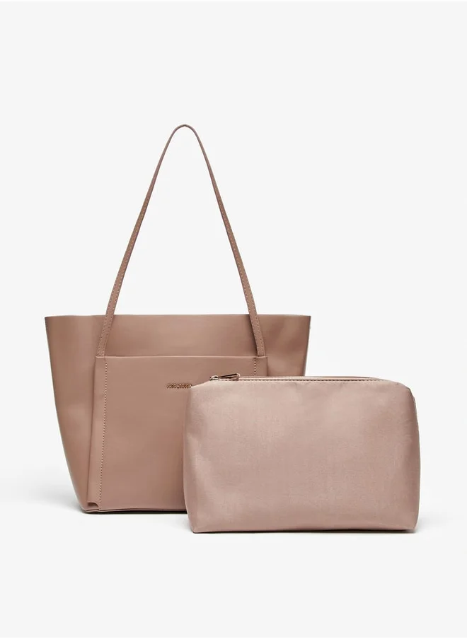 فلورا بيلا من شو إكسبرس Solid Tote Bag with Double Handle and Pouch