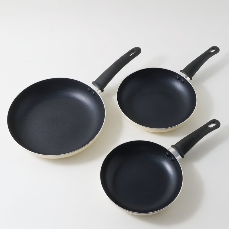 ألبرتو طقم مقالي ألومنيوم 3 قطع، كريمي - Image 5