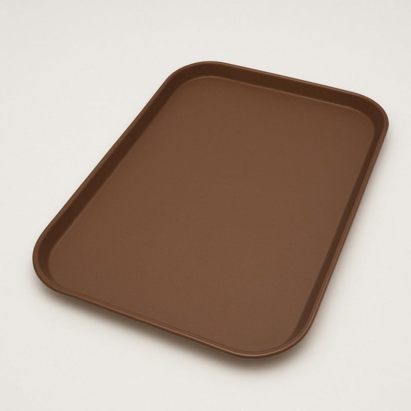 GURUBHAI EQUIPMENTS Gurubhai Equipments Fast Food Serving Tray | Durable Plastic Tray 31 x 41 cm for Restaurant, Canteen, Cafe, and Home Use | Non-Slip, Easy to Clean - Brown (Set of 1)  - Image 3