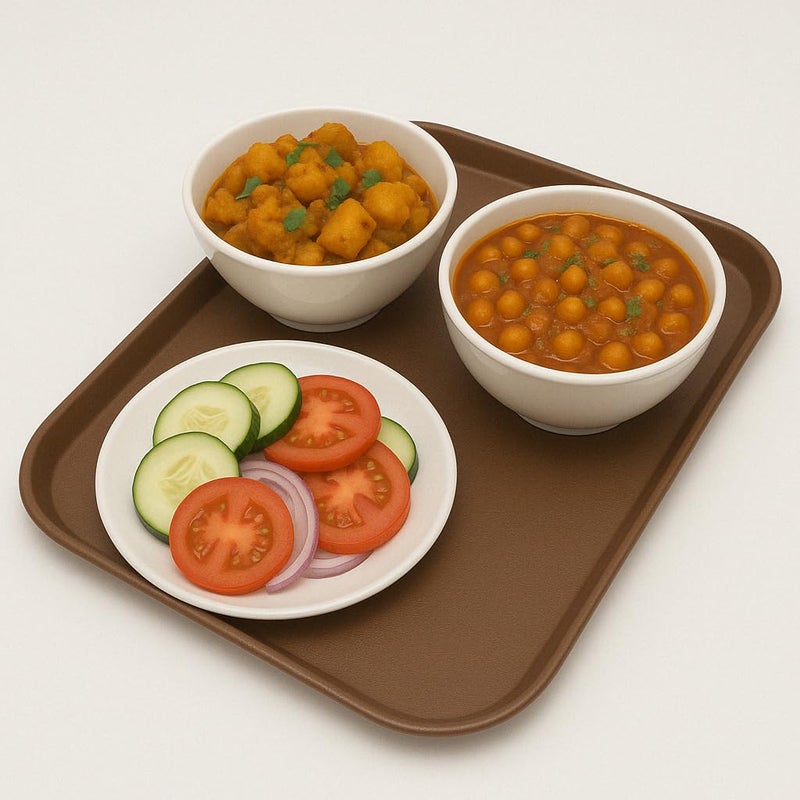GURUBHAI EQUIPMENTS Gurubhai Equipments Fast Food Serving Tray | Durable Plastic Tray 31 x 41 cm for Restaurant, Canteen, Cafe, and Home Use | Non-Slip, Easy to Clean - Brown (Set of 1)  - Image 1