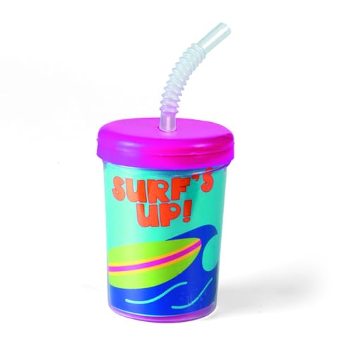 Fun Express Set of 12 Pieces DIY Cups with Lids and Straws for Kids Holds 8 oz BPA Free Plastic Color Your own Craft Party Supplies MultiColor - Image 5