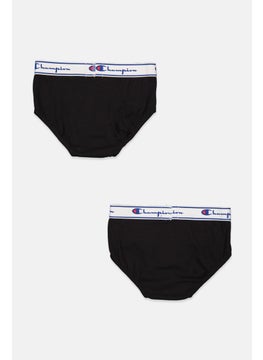 Champion Kids Boy 2 Packs Brand Logo Brief, Black  - Image 2