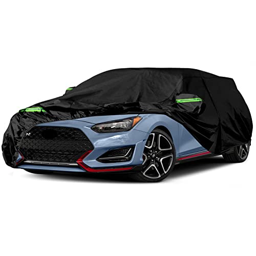 SPORTULI Waterproof Car Cover Replacement for 2011-2025 Hyundai Veloster, 6 Layers All Weather Car Cover with Zipper Door & Windproof Bands for Snow Rain Dust Hail Protection - Image 1