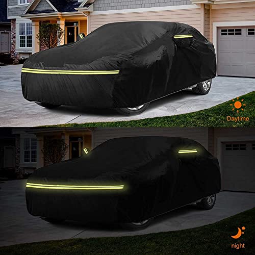 SPORTULI Waterproof Car Cover Replacement for 2011-2025 Hyundai Veloster, 6 Layers All Weather Car Cover with Zipper Door & Windproof Bands for Snow Rain Dust Hail Protection - Image 5