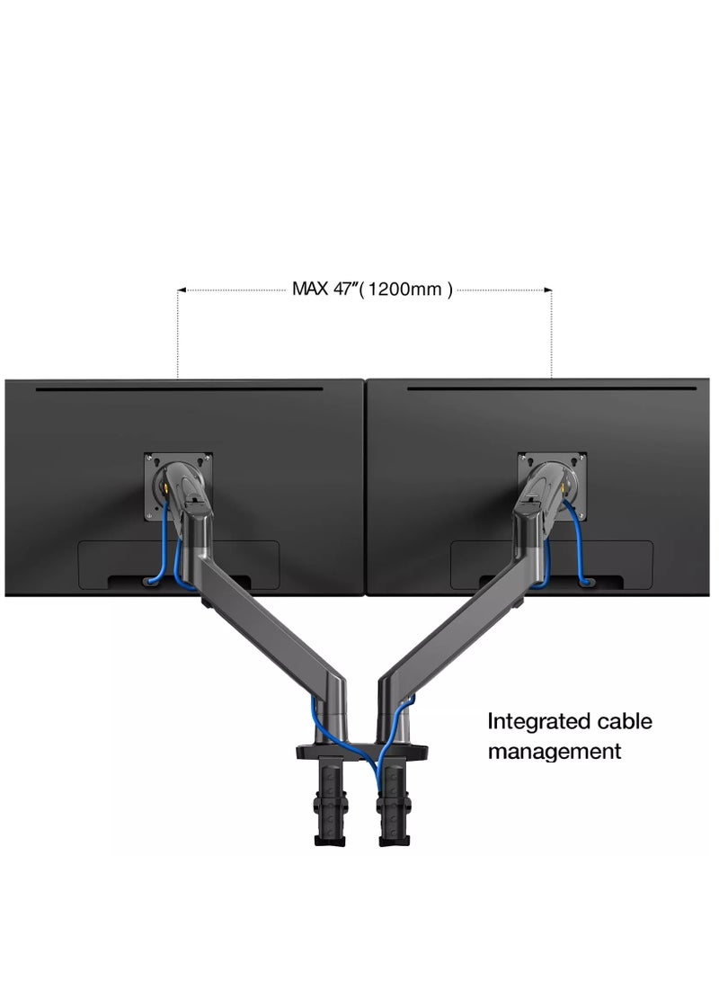 NB NORTH BAYOU North Bayou NB F160 Dual Monitor Mount for 17-27 Inch Screens, Height Adjustable Arm and Full Motion Gas Spring, Supports 75/100mm VESA Mount Holes with Load Capacity 4.4~100lbs (2-9kg) Per Monitor by North Bayou - Image 4