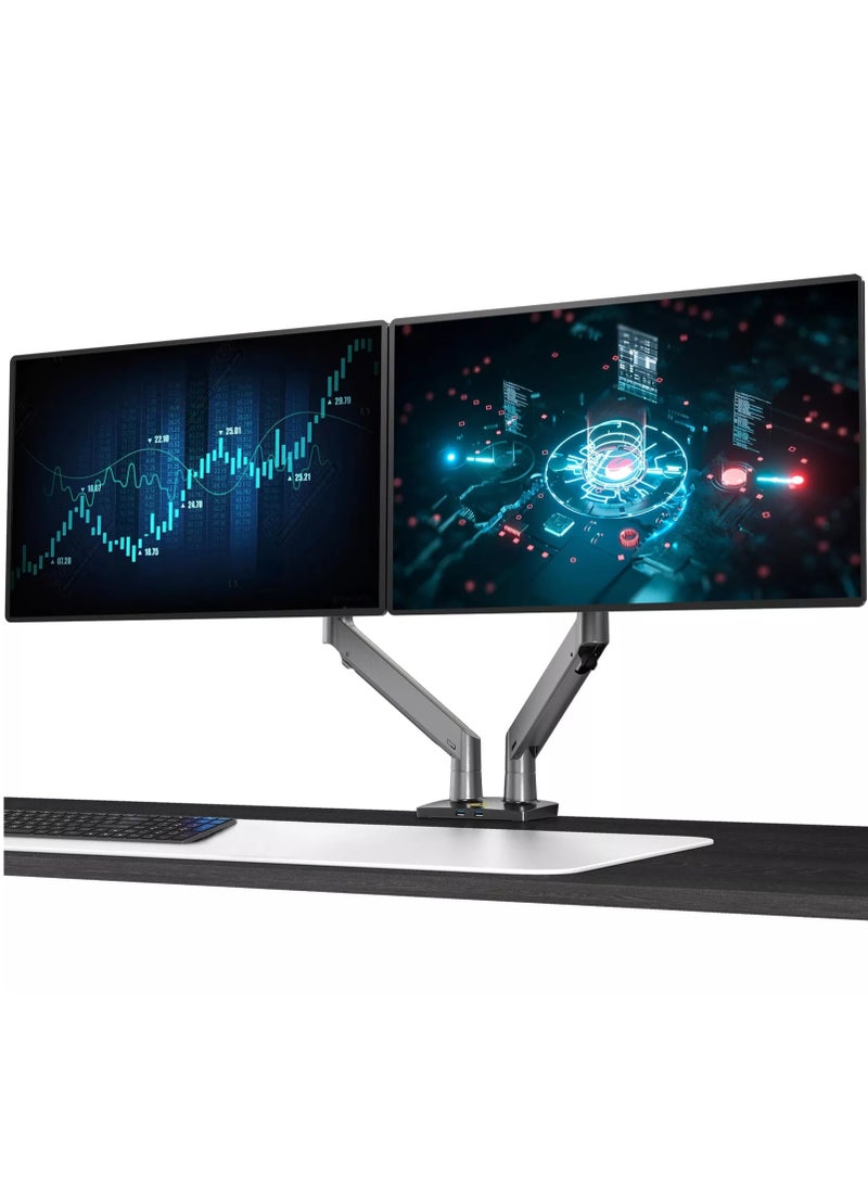 NB NORTH BAYOU North Bayou NB F160 Dual Monitor Mount for 17-27 Inch Screens, Height Adjustable Arm and Full Motion Gas Spring, Supports 75/100mm VESA Mount Holes with Load Capacity 4.4~100lbs (2-9kg) Per Monitor by North Bayou - Image 5