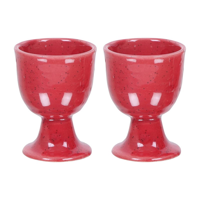 Qimacplus Elevate Your Breakfast Experience Soft Boiled Egg Holder Set Stylish Ceramic Egg Cups Perfect Housewarming Gift Set of 4 (Red Matt) - Image 3