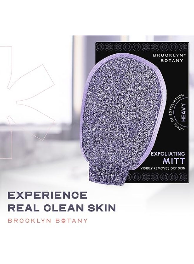 Brooklyn Botany Exfoliating Mitts for Bath and Shower Heavy Duty Exfoliating Body Scrubber for Massage and Dead Skin Remover for Body 2 Mitts - Image 3
