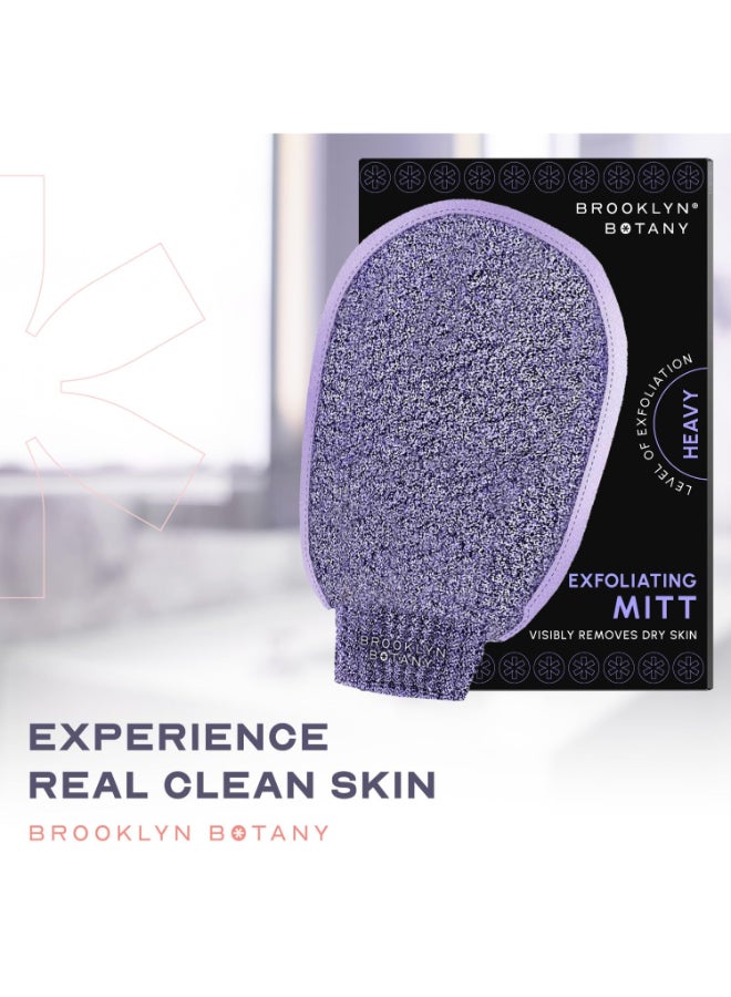 Brooklyn Botany Exfoliating Mitts for Bath and Shower Heavy Duty Exfoliating Body Scrubber for Massage and Dead Skin Remover for Body 2 Mitts - Image 4
