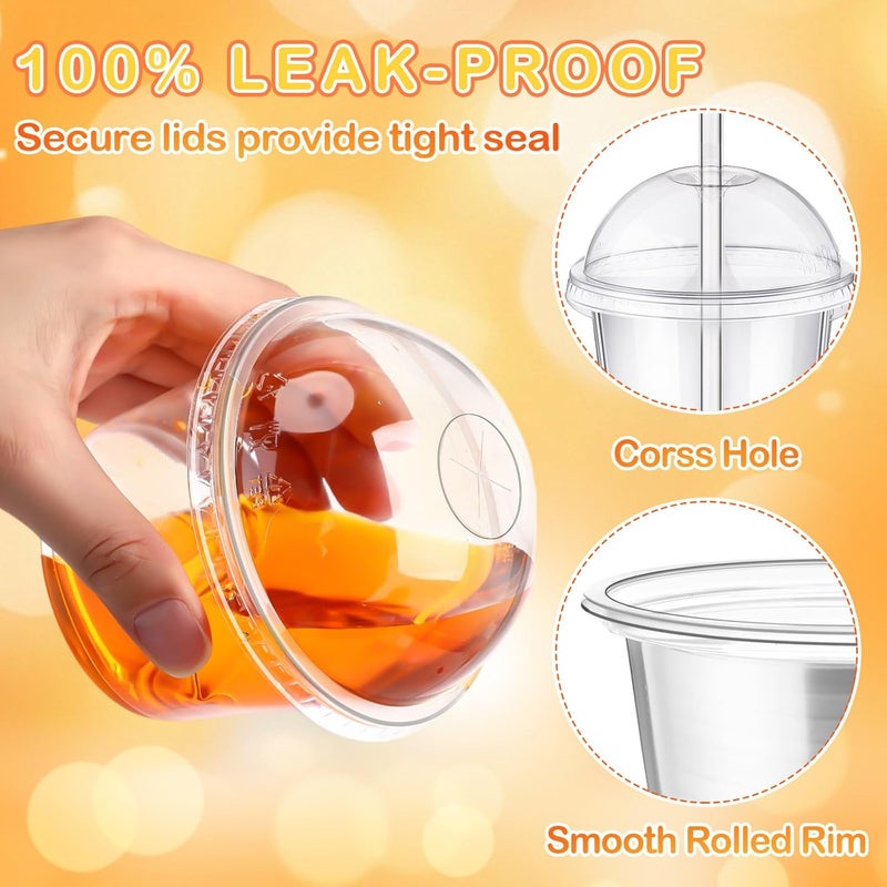 Jingmore 400 Pcs Plastic Dessert Cups with Lids and Spoons 8 oz 9 oz Clear Dessert Parfait Appetizer Cups Square Disposable Party Serving for Yogurt Puddings Fruits Ice Creams Cakes - Image 4
