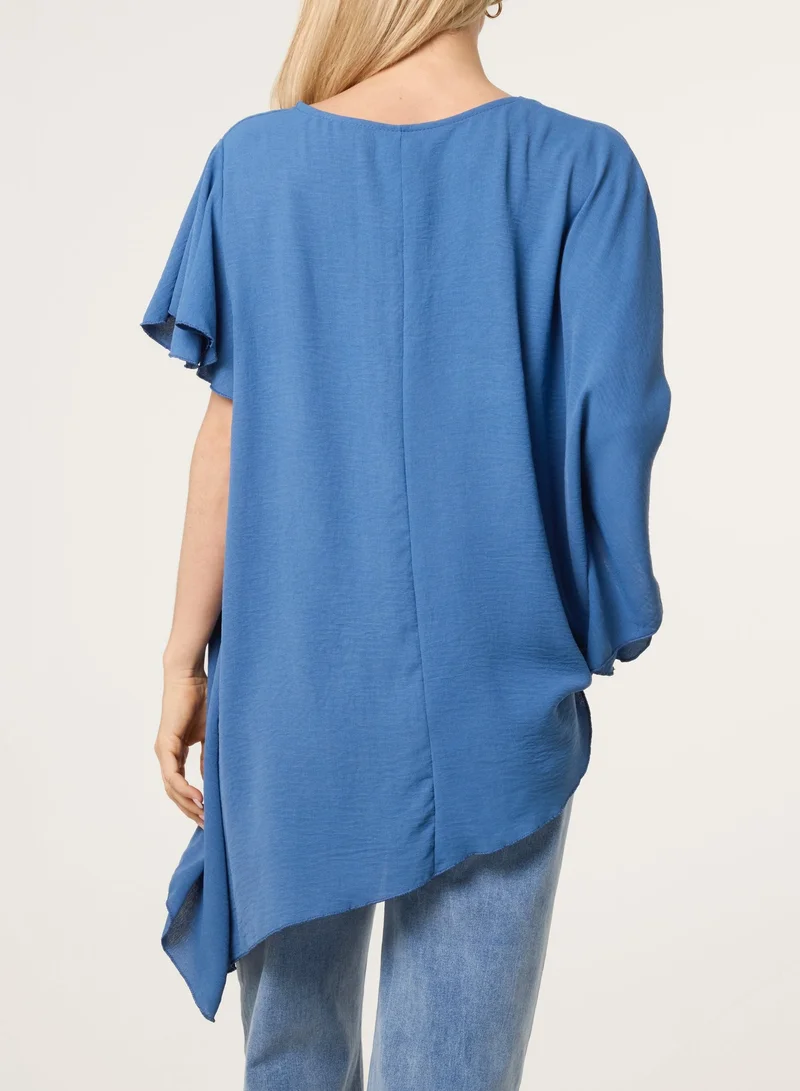 بلو فانيلا Short Sleeve Asymmetrical Top