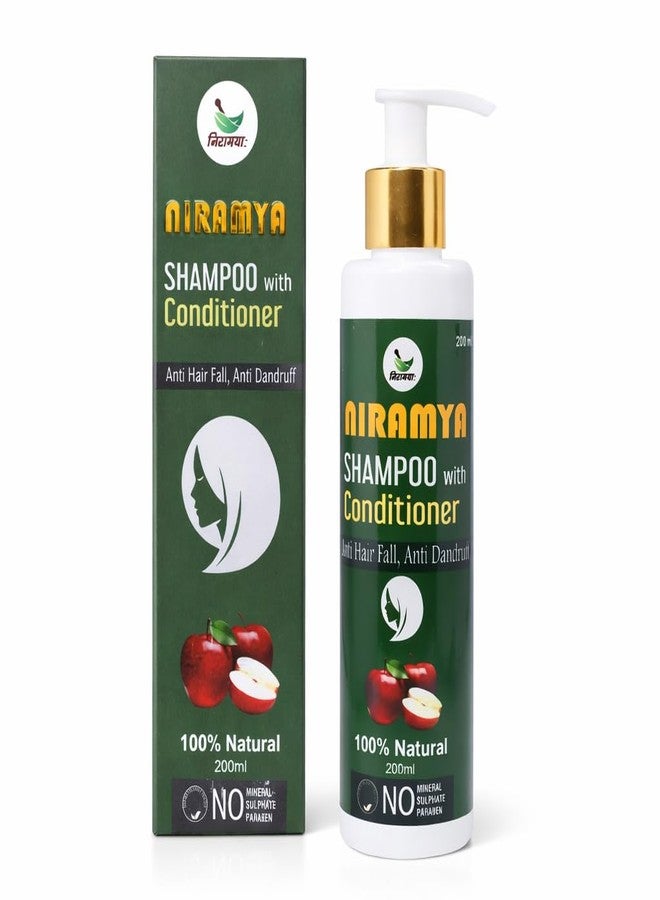 Niramya Anti Hair Fall Shampoo with Conditioner 200 ml | Sulphate & Paraben Free Herbal Shampoo | Controls Dandruff & Improves Hair Texture | For Men & Women - Image 1