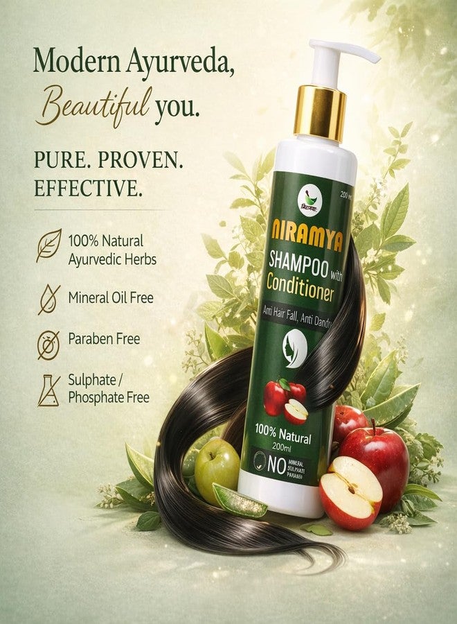 Niramya Anti Hair Fall Shampoo with Conditioner 200 ml | Sulphate & Paraben Free Herbal Shampoo | Controls Dandruff & Improves Hair Texture | For Men & Women - Image 5