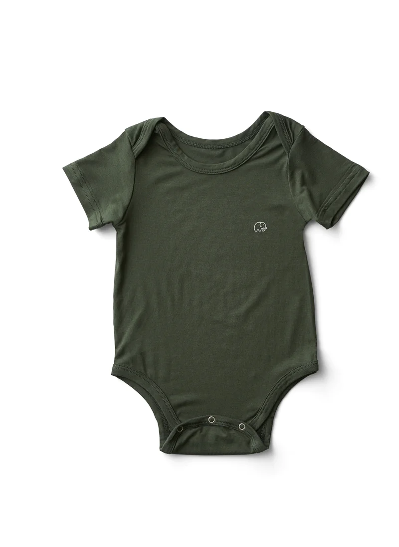 Anvi Baby Organic Bamboo Spandex Bodysuit- Dark Green 6 to 12 months