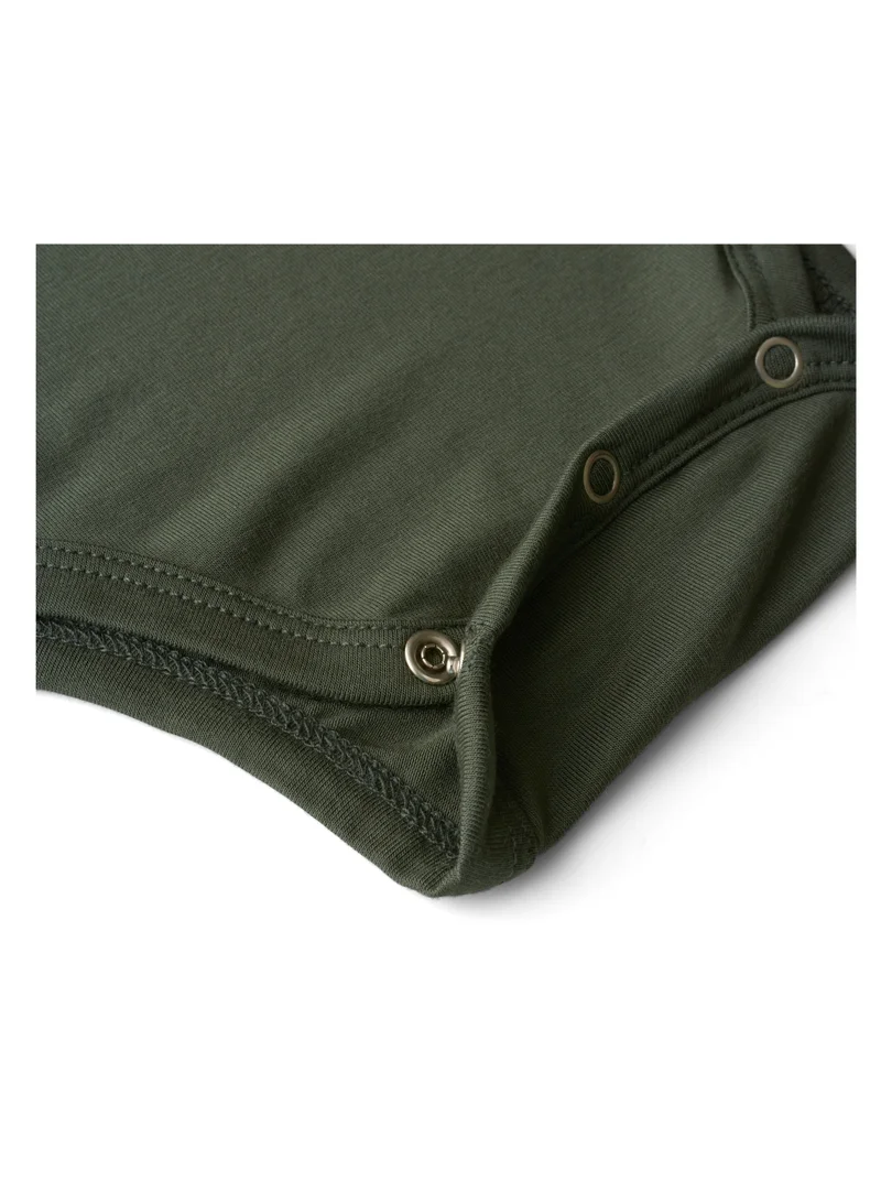 Anvi Baby Organic Bamboo Spandex Bodysuit- Dark Green 6 to 12 months