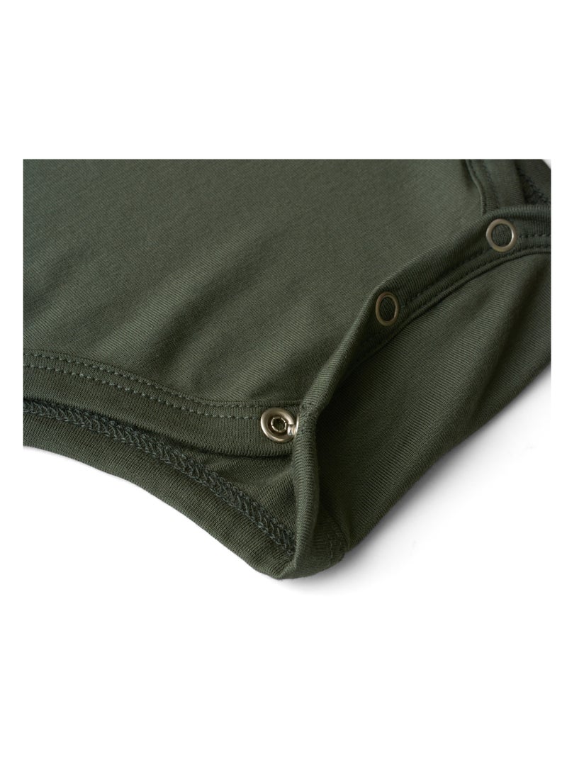 Anvi Baby Organic Bamboo Spandex Bodysuit- Dark Green 6 to 12 months  - Image 4