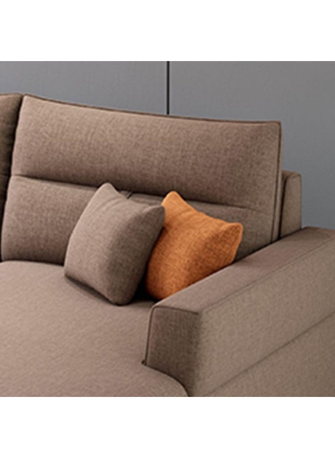 Zayn comforts Modern L-Shaped Living Room Sofa with Chaise and Concealed Support (Coffee Brown, LEFT BED) - Image 4