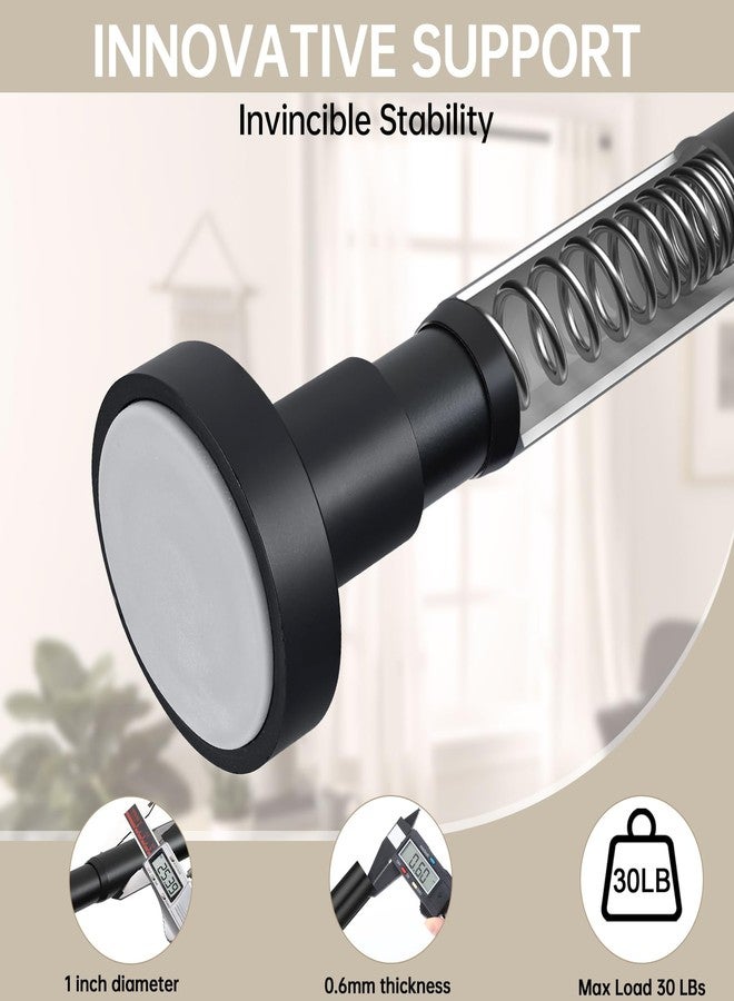 BRIOFOX Shower Curtain Rod Adjustable 18-78 Inch, Stainless Steel Spring Tension Shower Rod No Drilling Non Slip, Matte Black - Image 4