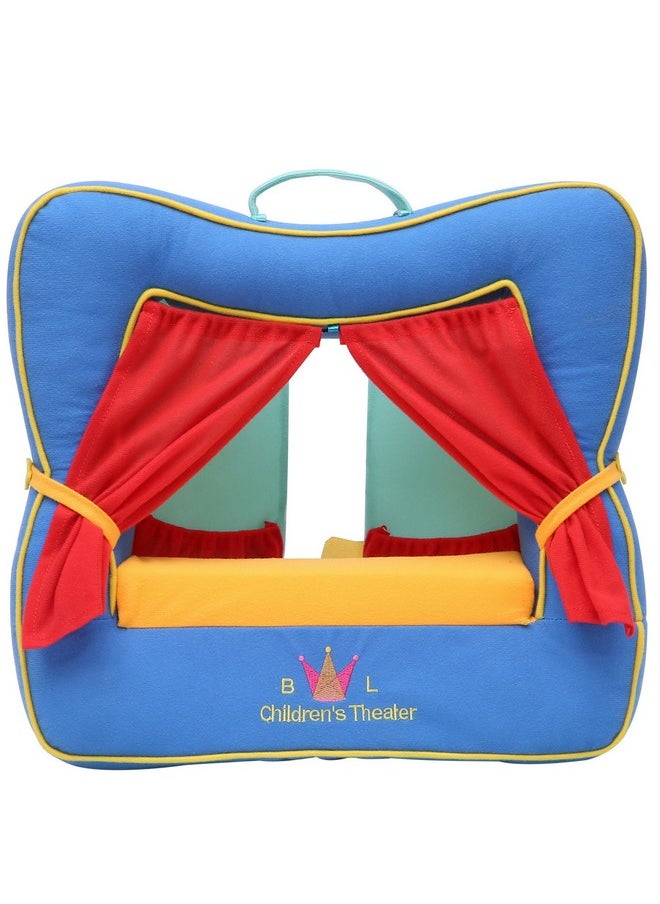 BETTERLINE Finger Puppet Theater Stage By Better Line - Set Includes 6 Finger Family Puppets - Portable Plush Finger Puppet Theater Is The Best Preschool Kids (Blue)  - Image 5