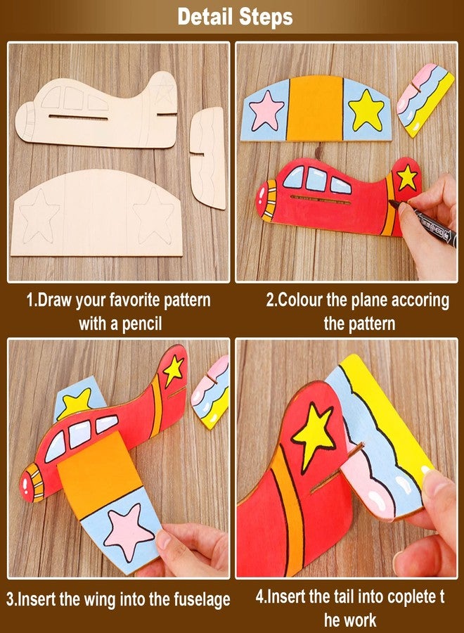 DAJAVE 20 Pack Wooden Model Airplanes, DIY Balsa Wood Airplane Kit, Wooden Plane for Birthday Party & Carnival - Image 5
