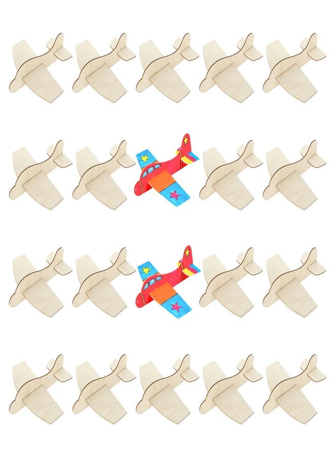 DAJAVE 20 Pack Wooden Model Airplanes, DIY Balsa Wood Airplane Kit, Wooden Plane for Birthday Party & Carnival - Image 1