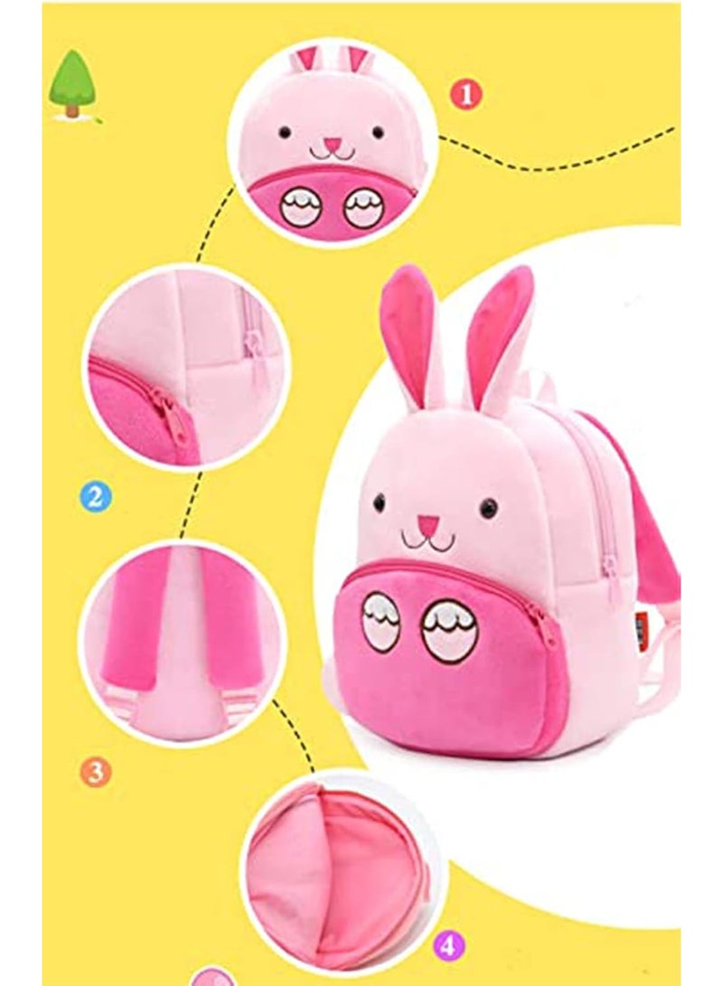 SOLARAE Kids School Backpack Bag, Girl Cute Toddler Cartoon Backpack Kids Bag, Plush Animal Cartoon Mini Travel Bag for Baby Girl Boy 1-6 Years Kindergarten Gift‚Ä¶ - Image 4