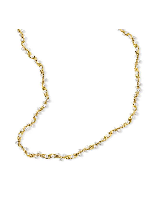 POLICE Bliss Gold Necklace with Shell & Pearl for Women