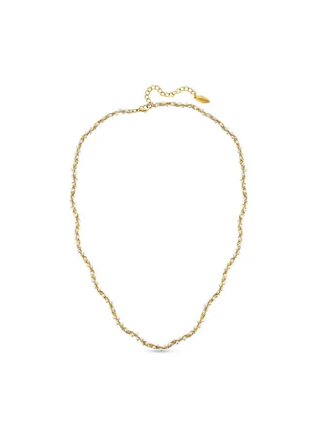 POLICE Bliss Gold Necklace with Shell & Pearl for Women