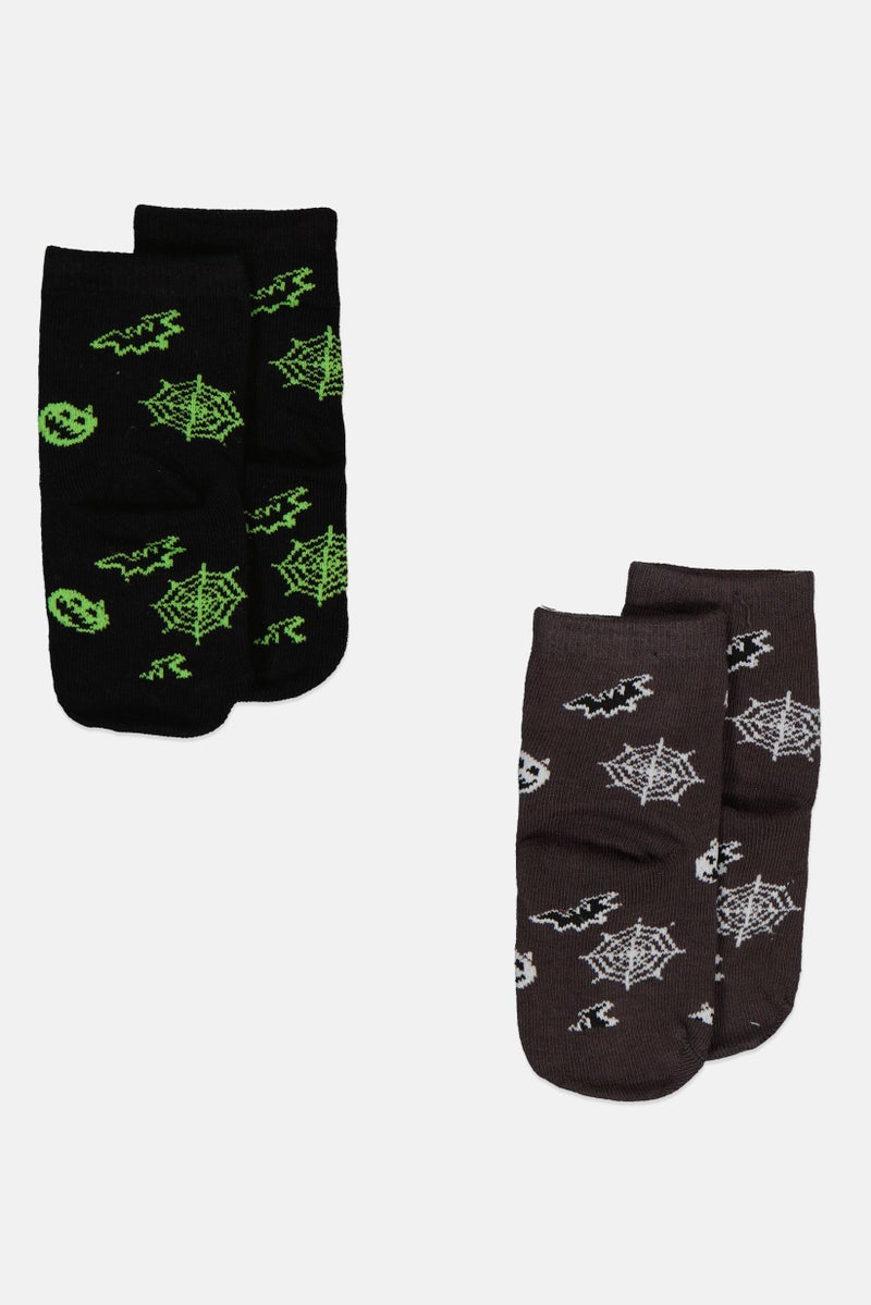 Lefties Toddlers Boy 2 Pairs Graphic Print Socks, Multicolor  - Image 2