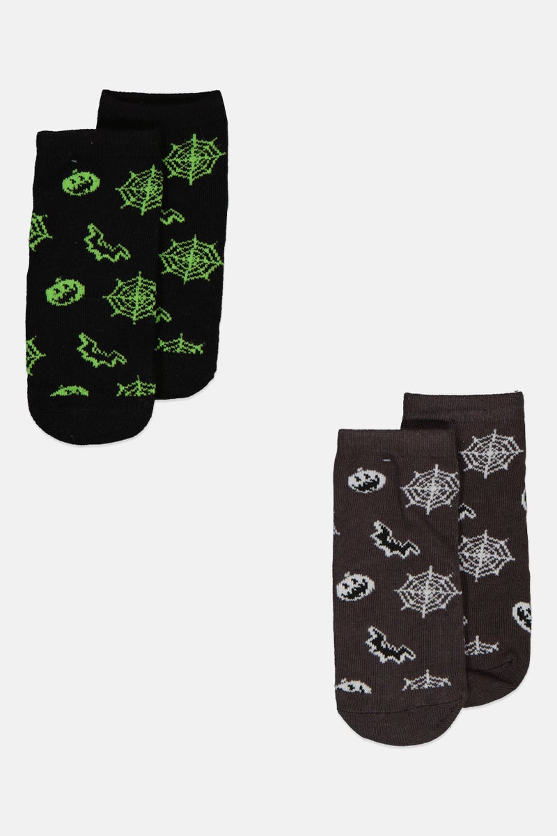 Lefties Toddlers Boy 2 Pairs Graphic Print Socks, Multicolor  - Image 1