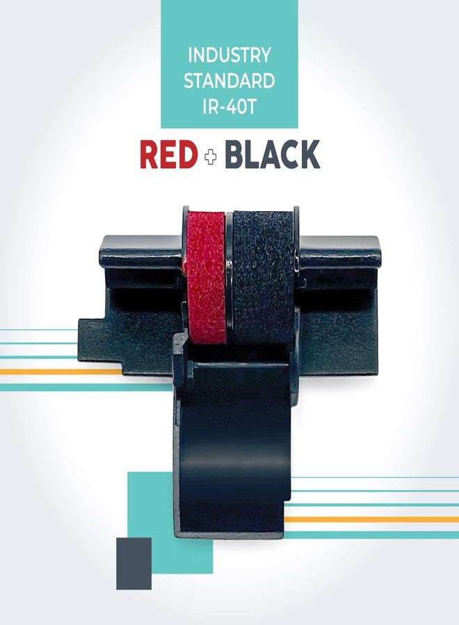 CATIGA IR-40T Ink Roller Cartridge for Printing Calculators and Adding Machines, Black/Red Pack of 2, Used with Casio HR-100TM HR-150TM HR-170RC, Sharp EL-1750V EL-1801V, CP30A CP90A - Image 3