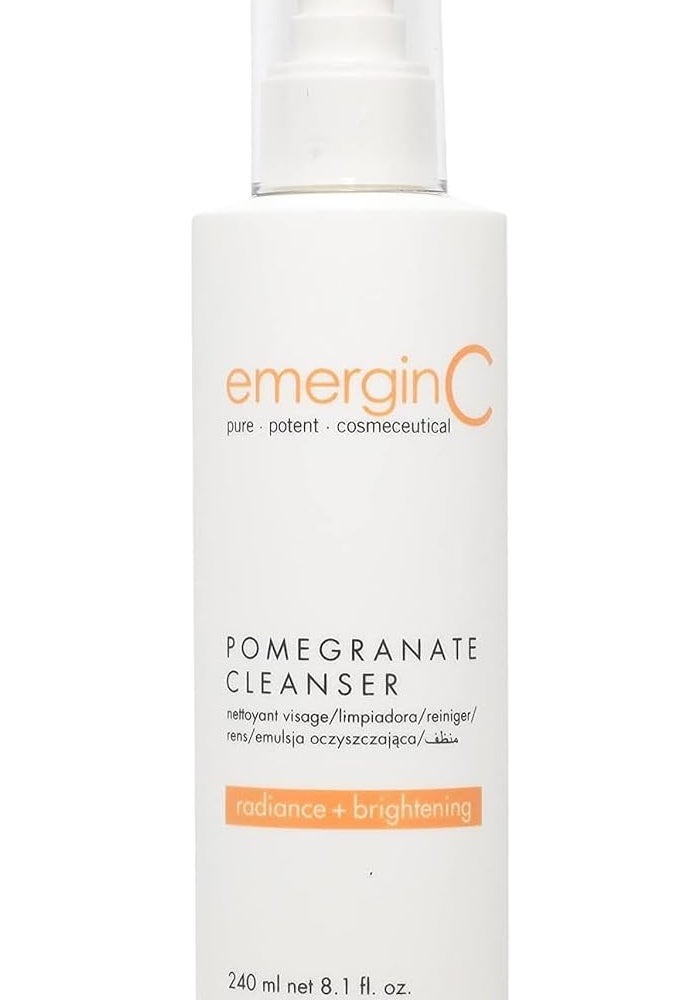 emerginC Pomegranate Gel Cleanser - Hydrating Face Wash with Fruit Extracts and Green Tea, 240 ml - Image 1