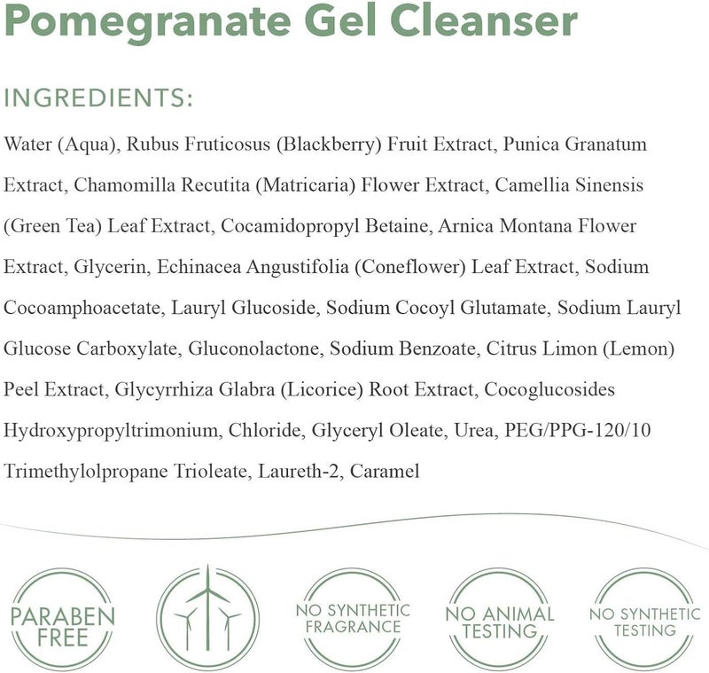 emerginC Pomegranate Gel Cleanser - Hydrating Face Wash with Fruit Extracts and Green Tea, 240 ml - Image 5