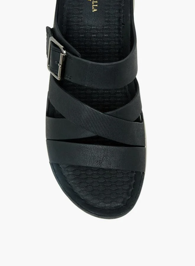 Flora Bella By Shoexpress BLACK Women Slip-On Sandals for Women | Best Price UAE