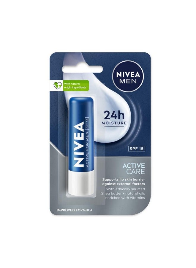 Nivea Men Active Care 4.8G Lip Balm24 H Melt In Moisture Formulanatural Oilsnourished Lips4.8 G (Pack Of 1) - Image 1