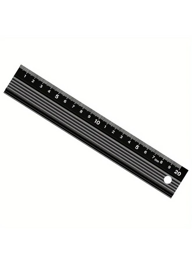 3pcs Black Industrial Aluminum Ruler Set Cut Resistant Non Slip Grip Precision Measuring Tool - Image 4