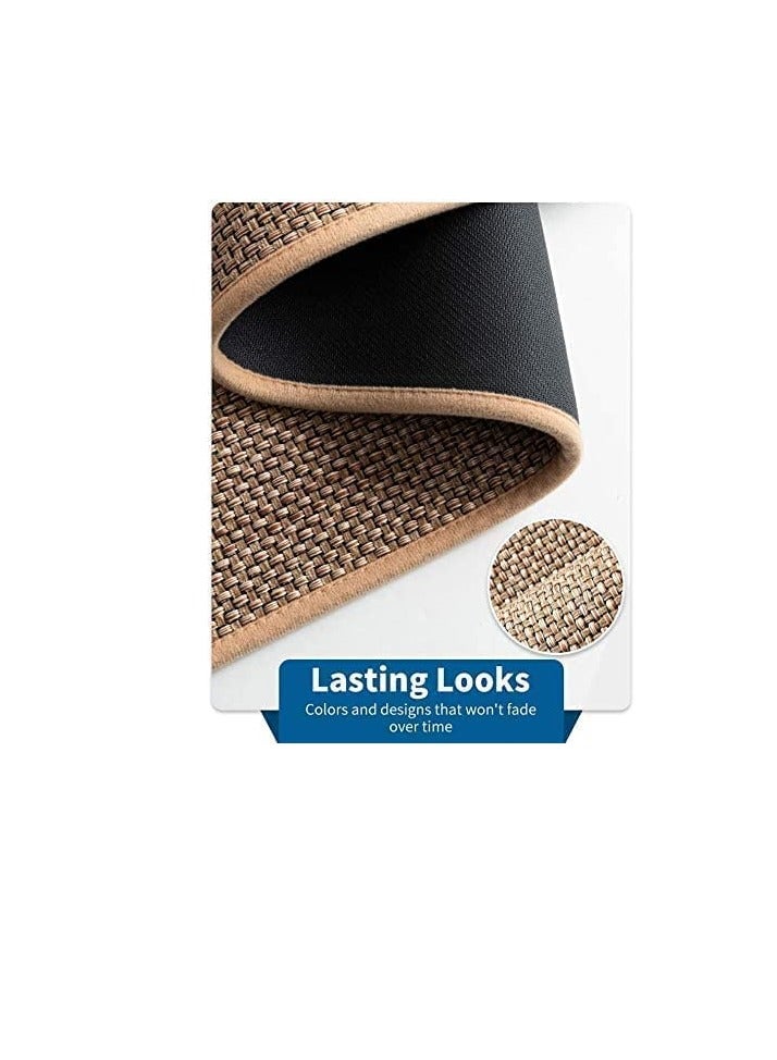 TRASSLE Kitchen Rug Mats Washable,2Pack Kitchen Floor Mat Non-Skid Natural Rubber Kitchen Mats for Floor Runner Rugs Set for Floor Front of Sink, Hallway, Laundry Room (Beige)  - Image 3