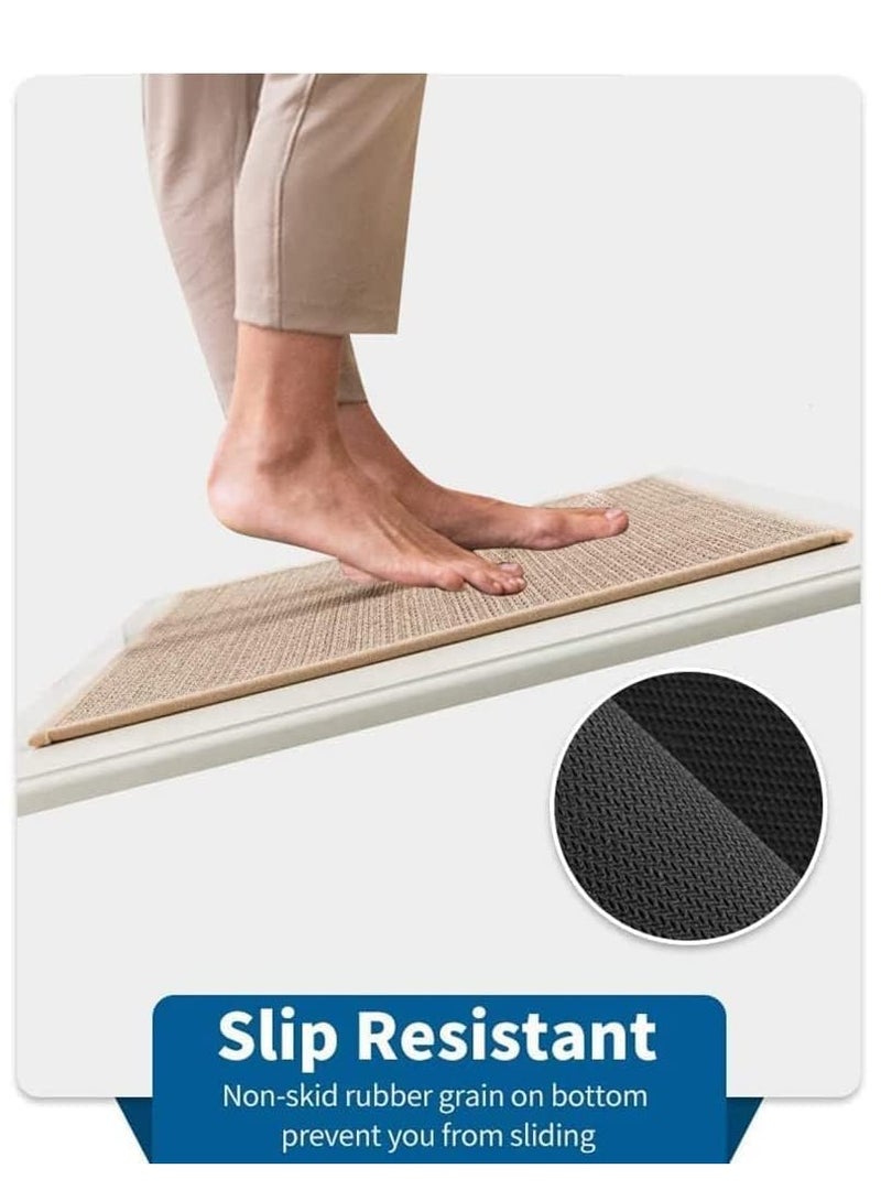 TRASSLE Kitchen Rug Mats Washable,2Pack Kitchen Floor Mat Non-Skid Natural Rubber Kitchen Mats for Floor Runner Rugs Set for Floor Front of Sink, Hallway, Laundry Room (Beige)  - Image 5