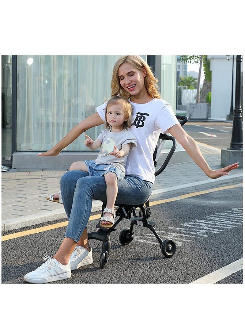 Generic Baby Stroller Foldable Four-wheeled Child Stroller Lightly and easly Foldable Child Stroller Suitable For 1 To 5 Years Old High Landscape Auxiliary Baby Artifact Grey Color  - Image 3