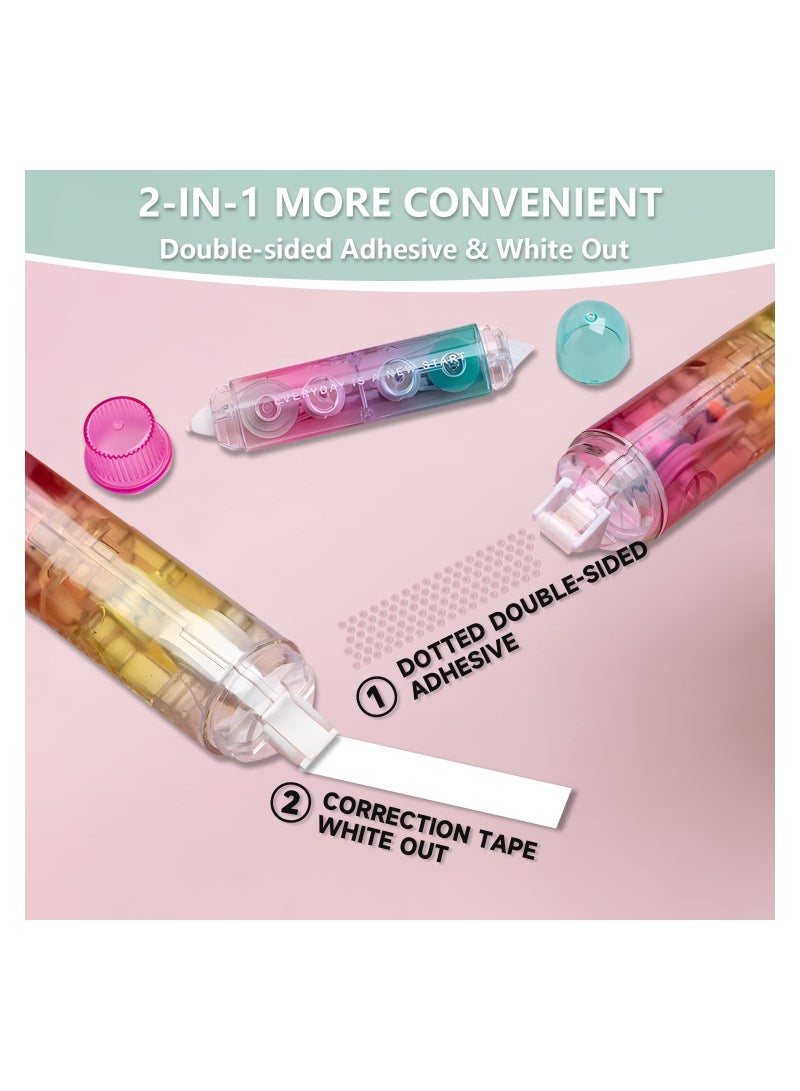 2 In 1 White Out Correction Tape and Double Sided Tape Roller lovely Quick Dry Japan Adhesive Tape for School Home Office Supplies - Image 2