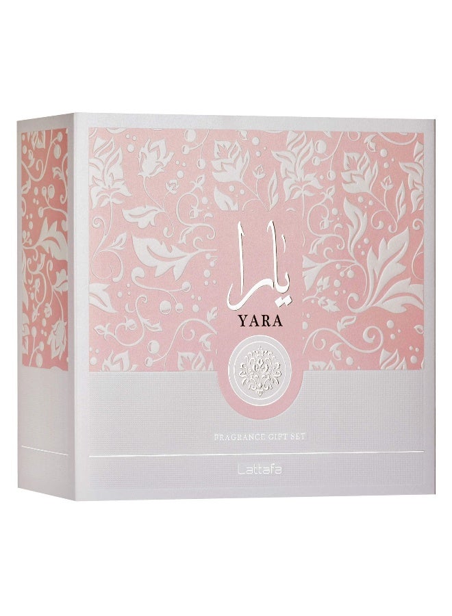 Lattafa YARA FRAGRANCE GIFT SET- EDP 100 ML + TRAVEL SPRAY 12 ML+ HAIRMIST 50 ML - Image 2