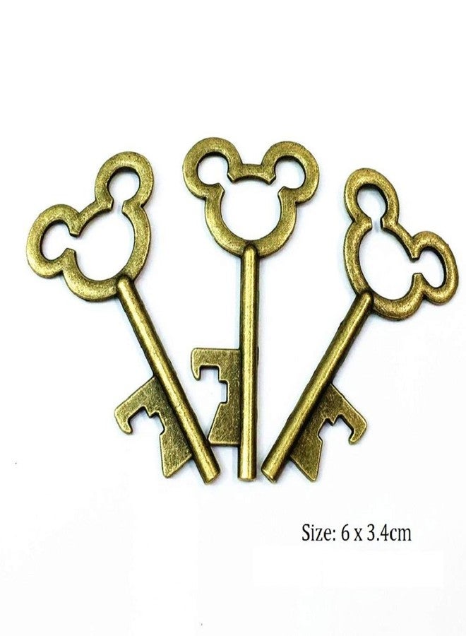 زونور مجموعة XONOR المكونة من 50 قطعة من فتاحات زجاجات على شكل مفاتيح هيكلية عتيقة مع 50 قطعة من بطاقات المرافقة وخيط لتوزيعات حفلات الزفاف والديكور الريفي (برونز) - Image 2