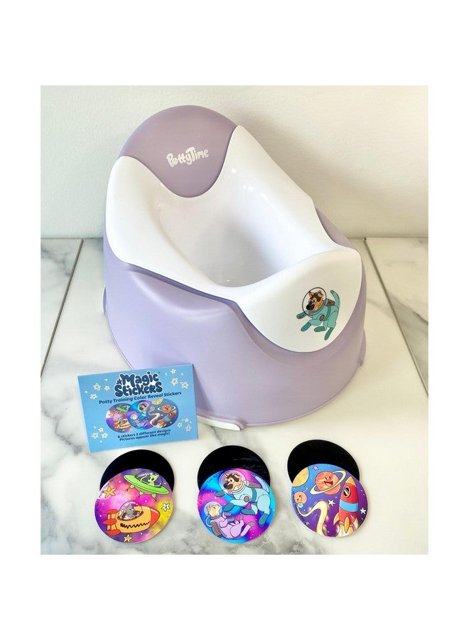 Potty Time New | Potty Training Seat by Potty Watch Inventor - Easy & Fun Toilet Seat with Interactive 6 Reusable Color Changing Magic Stickers - Easy to Peel Stickers for Kids - (Potty Seat, Space) - Image 3