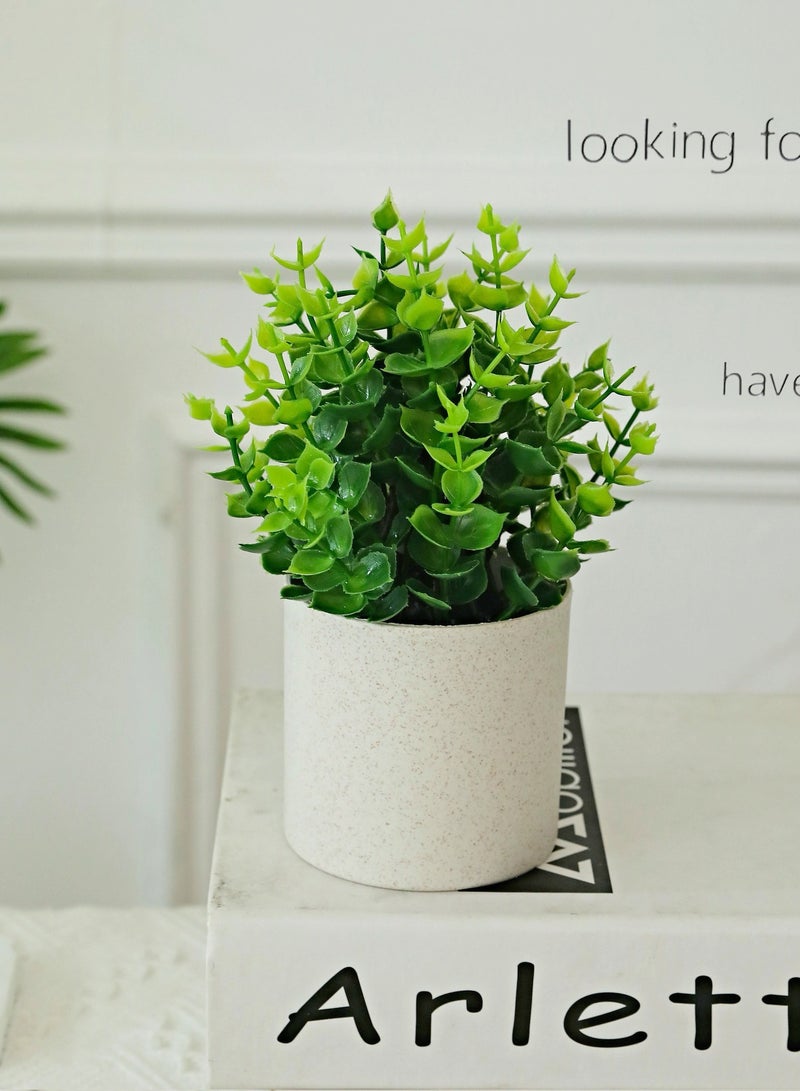 أوليس فيرس  مجموعة من 4 نباتات مزروعة اصطناعية صغيرة لديكور المكتب والمنزل والمكتب - Image 4