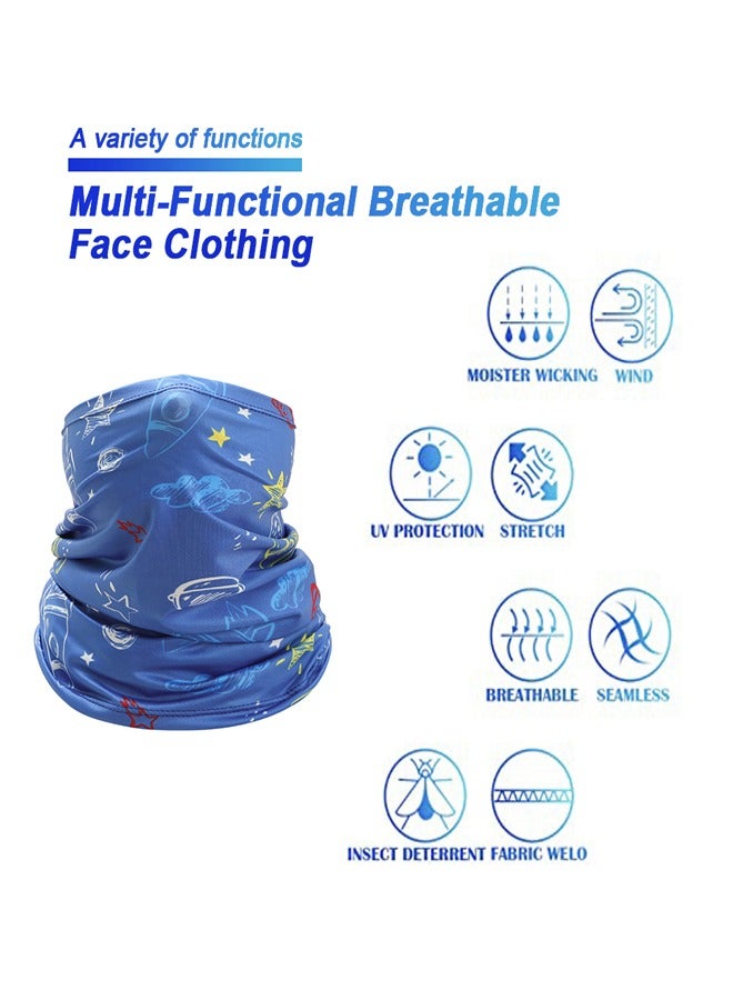 GUSGU 4PCS Neck Gaiter Face Mask Cover Scarf Cool Lightweight Breathable Dust UV Sun Protection Windproof Bandana Balaclava for 4-8 Years Boys Girls - Image 2