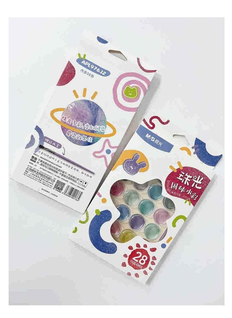 M&G - M&G Chenguang pearlescent magic color solid gouache - 36 colors - No:APL976J2 - Image 1