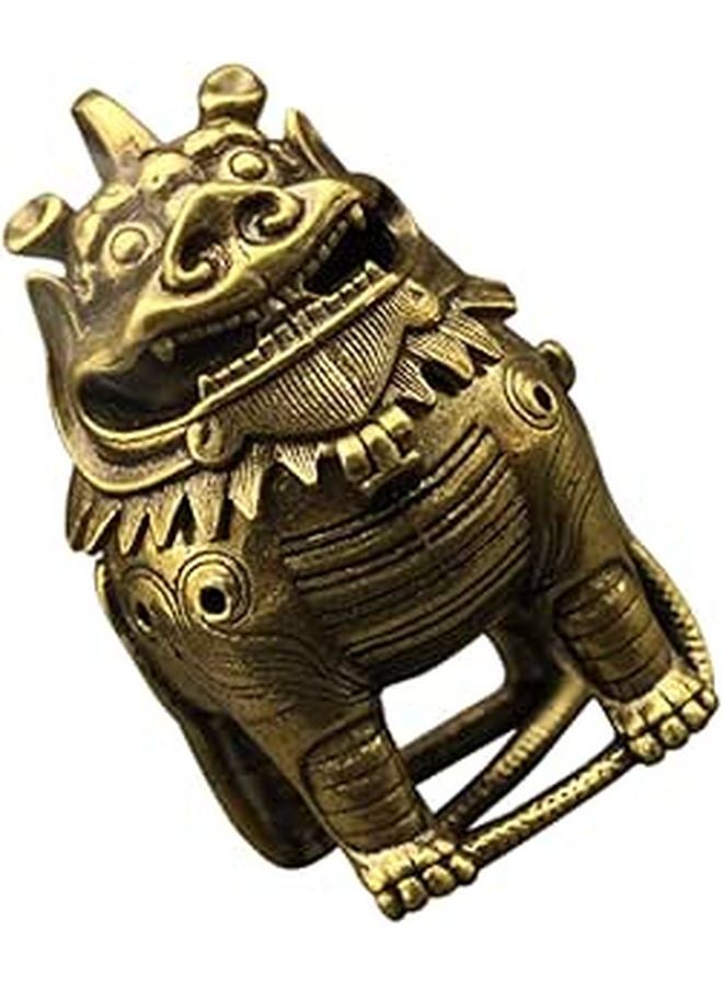 Copper Incense Burner Retro Style Auspicious Animal Ornament Home Office Aromatherapy Decor - Image 1