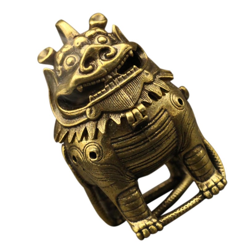 Copper Incense Burner Retro Style Auspicious Animal Ornament Home Office Aromatherapy Decor - Image 2