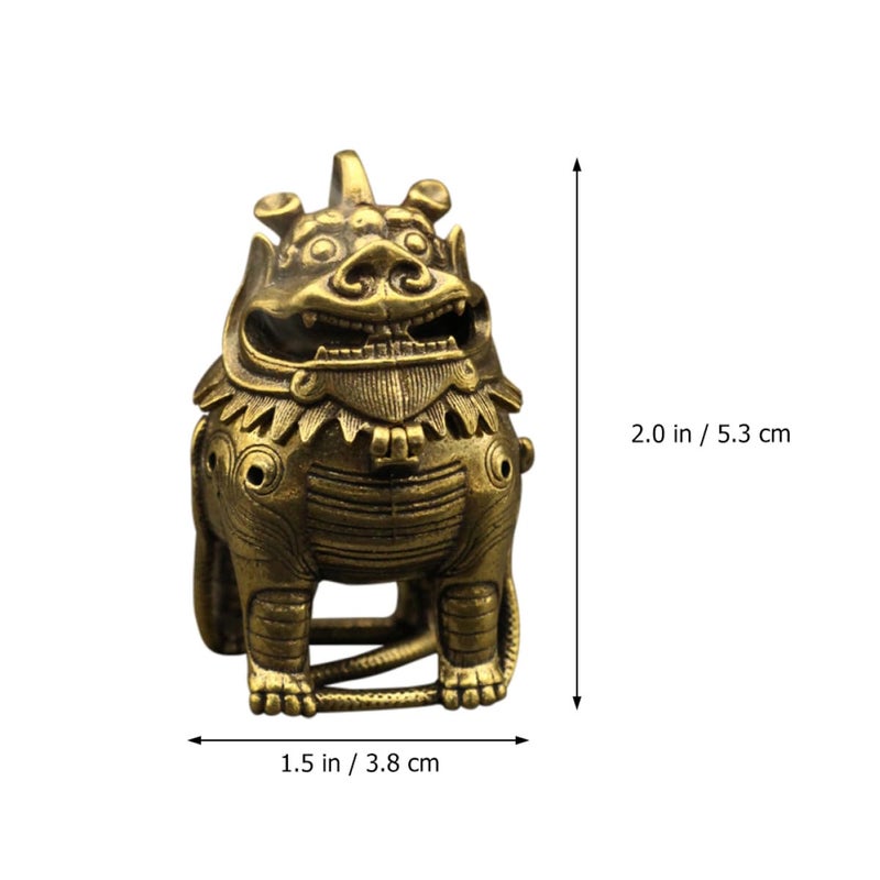 Copper Incense Burner Retro Style Auspicious Animal Ornament Home Office Aromatherapy Decor - Image 3